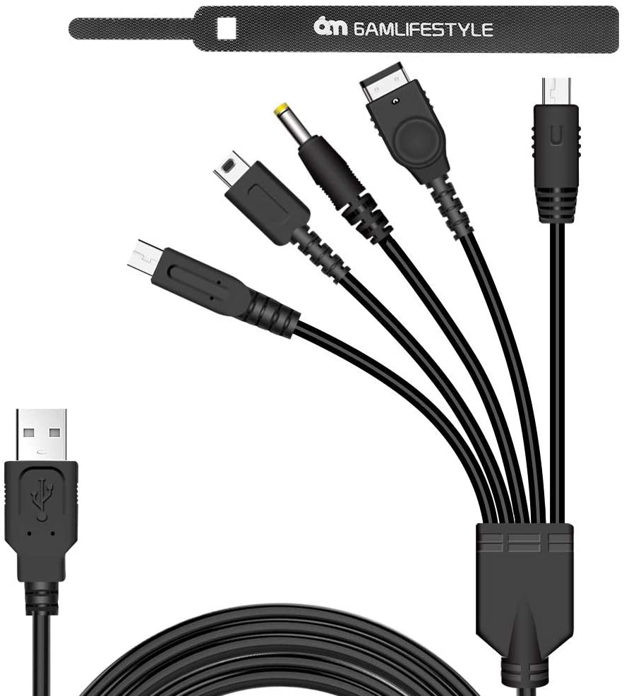 sneen Håndbog Vis stedet 5 in 1 USB Charger Cable for Nintendo DS Lite/Wii U/New 3DS (XL/LL), 3 –  6amgame