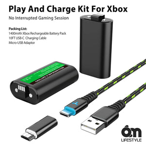 
            
                Load image into Gallery viewer, 2 Pack Play and Charge Kit for All Xbox Wireless Controller
            
        