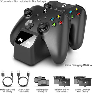 2 Pack & 4 Battery Xbox Controller Charger Station
