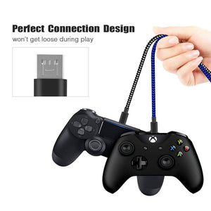 2 Pack PS4 Controller Charger Charging Cable