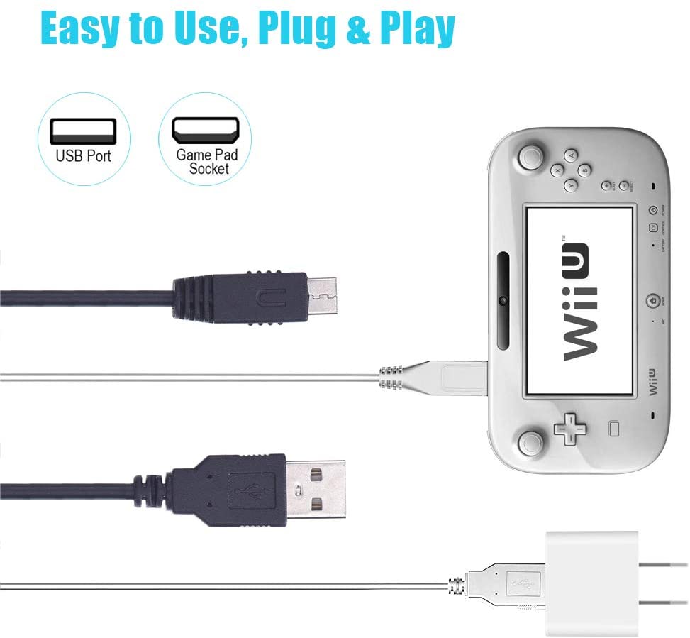 
            
                Cargar imagen en el visor de la galería, USB Charger Cable Compatible with Nintendo Wii U Gamepad Controller 10 Feet Long USB Power Charging Cord
            
        