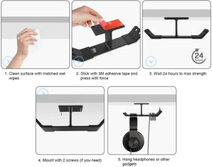 
            
                Load image into Gallery viewer, Headphone Headset Holder with 2 Silicone Covers
            
        