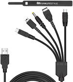 5 in 1 USB Charger Cable for Nintendo DS Lite/Wii U/New 3DS (XL/LL), 3DS (XL/LL), 2DS, DSi (XL/LL)