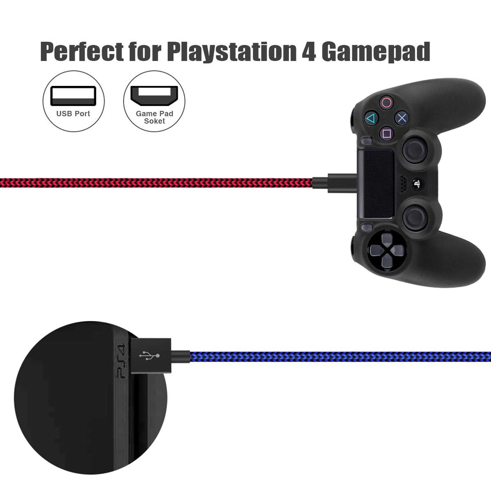 2er-Pack Ladekabel für PS4-Controller, 10 Fuß
