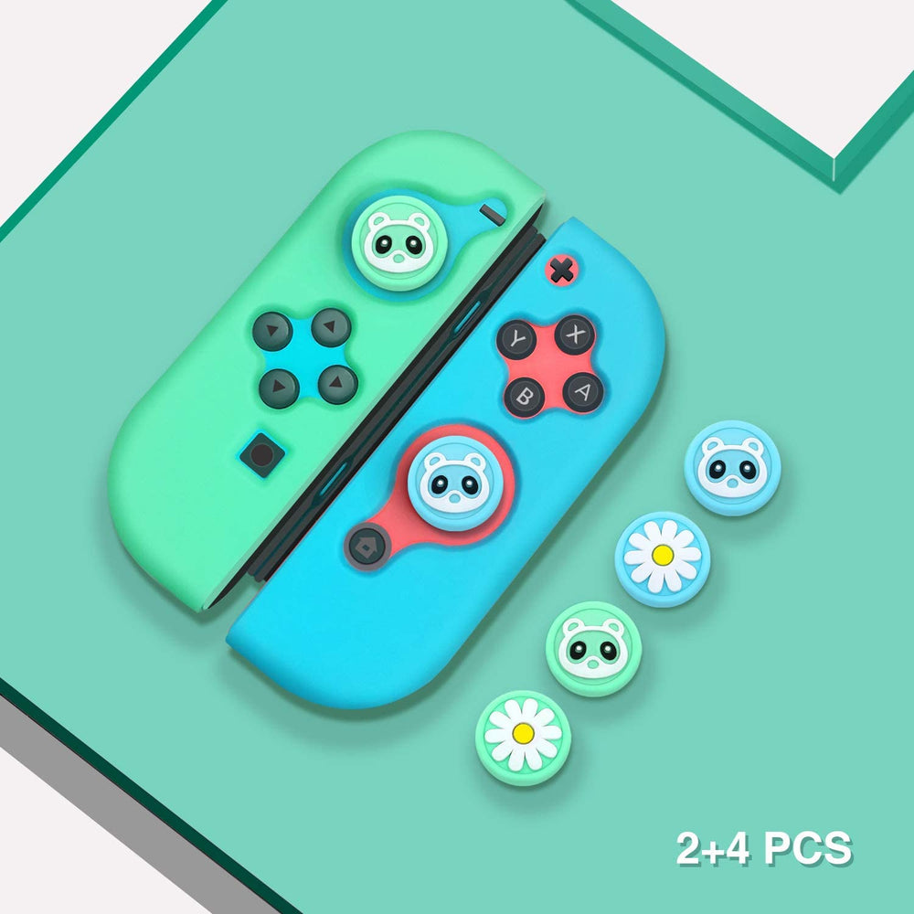 
            
                Laden Sie das Bild in den Galerie-Viewer, 4er-Pack Daumengriffkappen mit 2er-Pack JoyCon-Silikonabdeckung für Nintendo Switch, blauer und grüner Joy-Con-Controller-Gelschutz
            
        