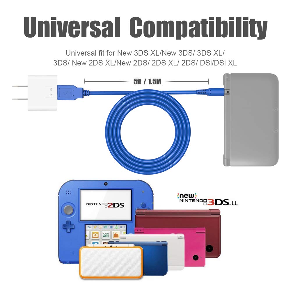 
            
                Cargar imagen en el visor de la galería, 2 Pack 5FT USB Charger Cable for 3DS
            
        