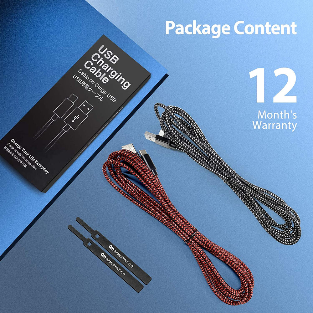 
            
                Charger l&amp;#39;image dans la galerie, 2 Pack 10FT PS5 Controller Charger Charging Cable Nylon Braided Extra Long USB Type C High Speed Data Sync Replacement Cord
            
        