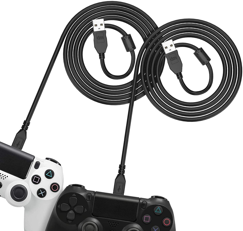 2 Pack 10ft PS4 Controller Charging Cable, Play and Charger Data Sync Cord  for Sony Playstation 4/ PS4 Pro/ PS4 Slim/ PS4 Controllers, Microsoft Xbox  One X/ One S/ One Elite/ One
